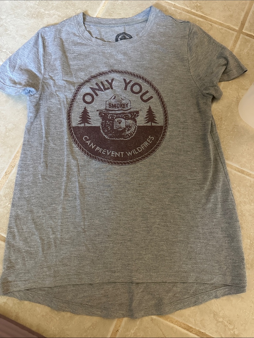 Grey Graphic Tee - Smokey the Bear